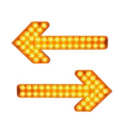 Set 2 sageti luminoase LED pulsante - dirijare trafic - montabile pe utilajele ce opereaza pe drumurile publice